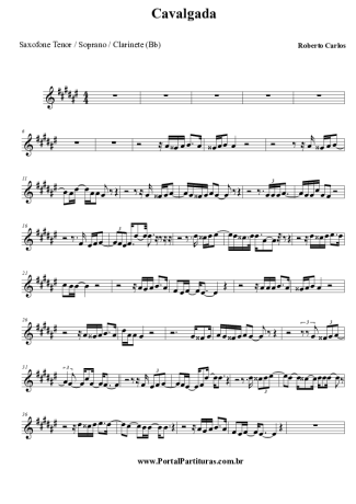 Roberto Carlos Cavalgada score for Tenor Saxophone Soprano (Bb)