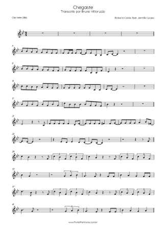 Roberto Carlos Chegaste (Feat. Jennifer Lopez) score for Clarinet (Bb)