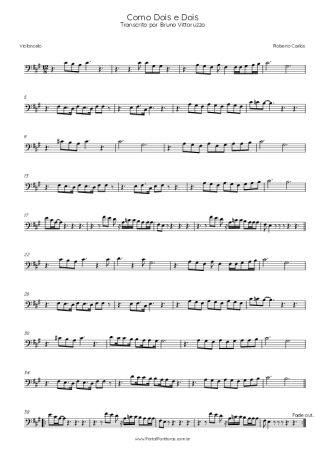 Roberto Carlos Como Dois E Dois score for Cello