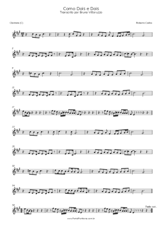 Roberto Carlos  score for Clarinet (C)