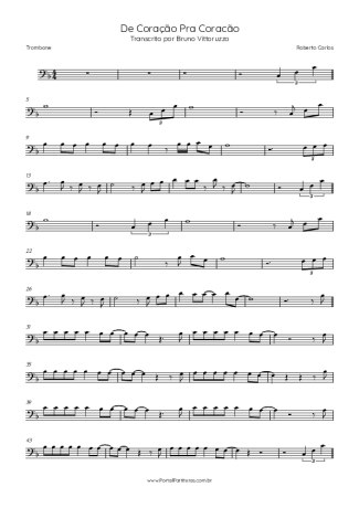 Roberto Carlos De Coração Pra Coração score for Trombone