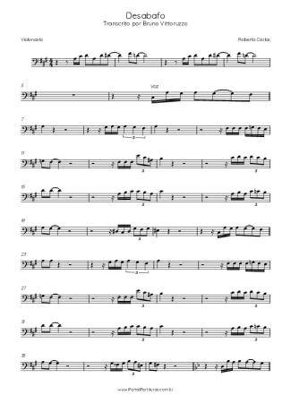 Roberto Carlos Desabafo score for Cello