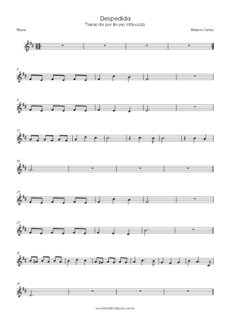 Roberto Carlos Despedida score for Flute