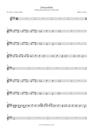 Roberto Carlos Despedida score for Tenor Saxophone Soprano (Bb)