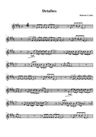 Roberto Carlos Detalhes score for Tenor Saxophone Soprano (Bb)