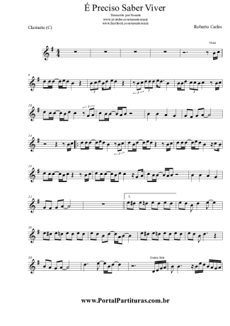 Roberto Carlos  score for Clarinet (C)