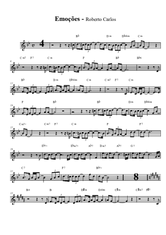 Roberto Carlos  score for Tenor Saxophone Soprano (Bb)