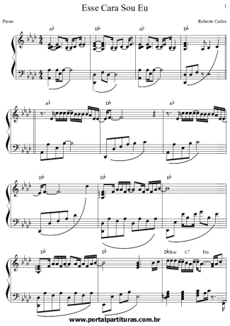 Roberto Carlos Esse Cara Sou Eu score for Piano