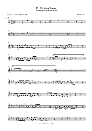 Roberto Carlos  score for Tenor Saxophone Soprano (Bb)