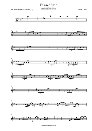 Roberto Carlos Falando Sério score for Tenor Saxophone Soprano (Bb)