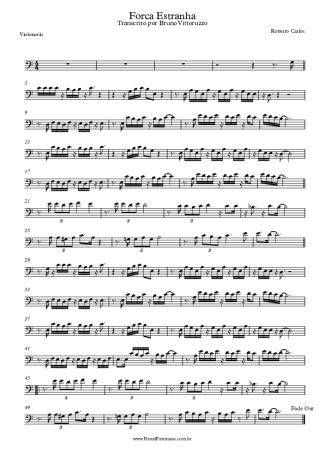 Roberto Carlos Força Estranha score for Cello