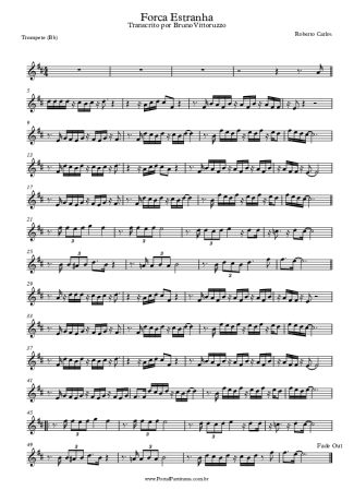 Roberto Carlos Força Estranha score for Trumpet