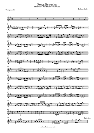 Roberto Carlos Força Estranha score for Trumpet