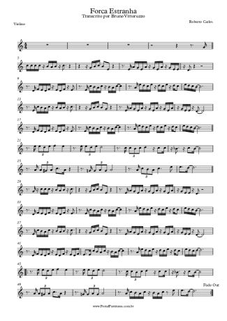 Roberto Carlos Força Estranha score for Violin