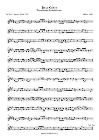 Roberto Carlos  score for Clarinet (Bb)