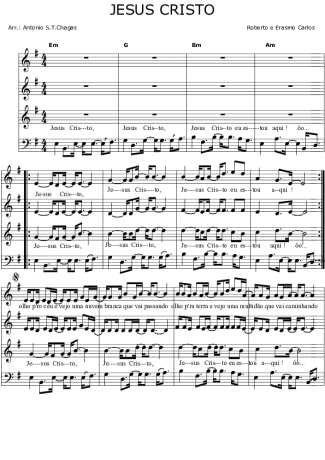 Roberto Carlos Jesus Cristo score for Voice and Choir