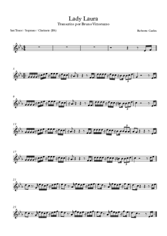 Roberto Carlos Lady Laura score for Tenor Saxophone Soprano (Bb)