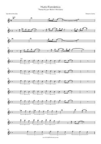 Roberto Carlos Muito Romântico score for Alto Saxophone
