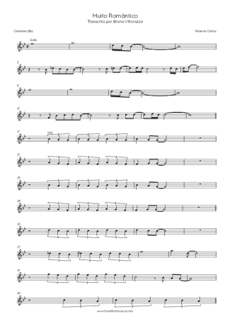 Roberto Carlos  score for Clarinet (Bb)