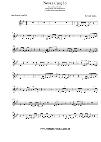 Roberto Carlos Nossa Canção score for Alto Saxophone