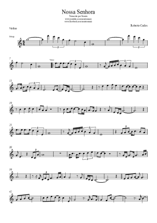 Roberto Carlos Nossa Senhora score for Violin