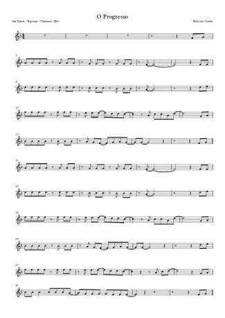 Roberto Carlos O Progresso score for Clarinet (Bb)