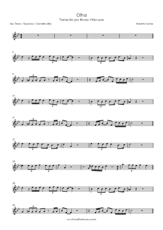 Roberto Carlos Olha score for Clarinet (Bb)