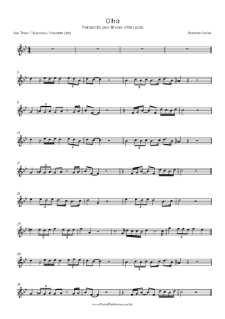 Roberto Carlos  score for Clarinet (Bb)