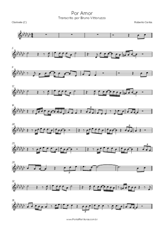 Roberto Carlos  score for Clarinet (C)