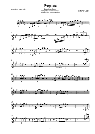 Roberto Carlos Proposta - Teclado score for Alto Saxophone