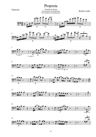 Roberto Carlos Proposta - Teclado score for Cello