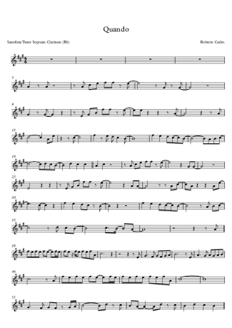 Roberto Carlos Quando score for Tenor Saxophone Soprano (Bb)