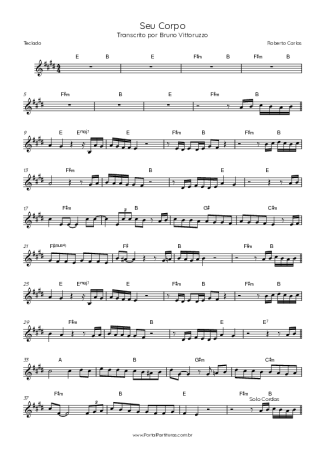 Roberto Carlos Seu Corpo score for Keyboard