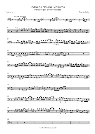Roberto Carlos Todas As Nossas Senhoras score for Cello