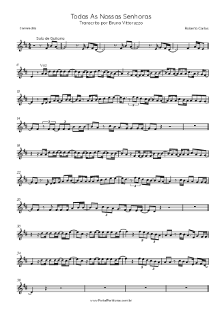 Roberto Carlos  score for Clarinet (Bb)