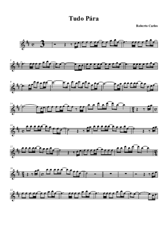 Roberto Carlos Tudo Pára score for Tenor Saxophone Soprano (Bb)