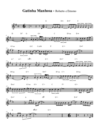Roberto Carlos e Erasmo Carlos Gatinha manhosa score for Tenor Saxophone Soprano (Bb)
