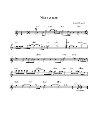 Roberto Menescal Nós E O Mar score for Clarinet (Bb)