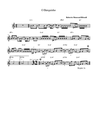 Roberto Menescal O Barquinho score for Tenor Saxophone Soprano (Bb)