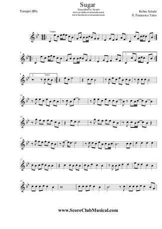 Robin Schulz Sugar score for Trumpet