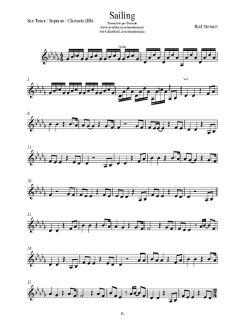 Rod Stewart Sailing score for Clarinet (Bb)