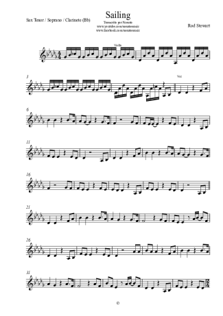 Rod Stewart Sailing score for Tenor Saxophone Soprano (Bb)