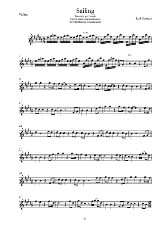 Rod Stewart Sailing score for Violin
