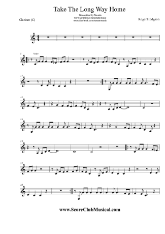 Roger Hodgson  score for Clarinet (C)