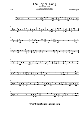 Roger Hodgson The Logical Song score for Cello