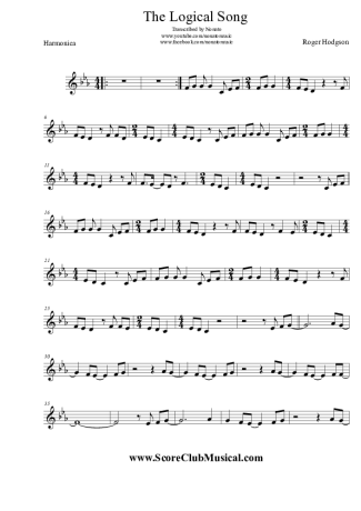 Roger Hodgson The Logical Song score for Harmonica