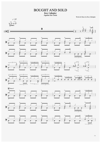 Rory Gallagher Bought And Sold score for Drums