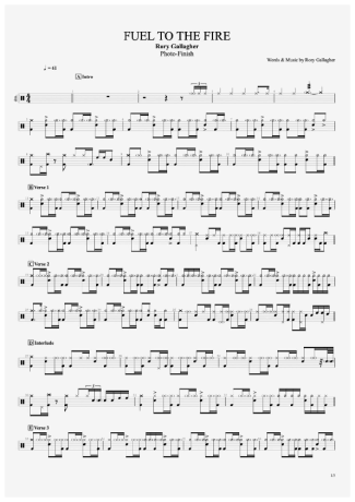 Rory Gallagher Fuel To The Fire score for Drums