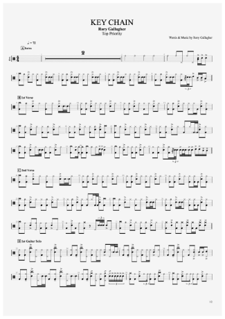 Rory Gallagher Key Chain score for Drums