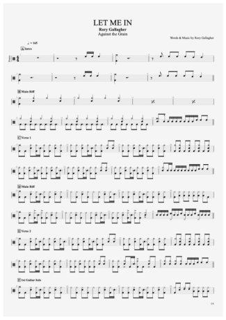 Rory Gallagher Let Me In score for Drums